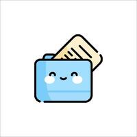 A folder with a smiley face and a piece of paper vector