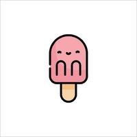 A pink ice cream popsicle with a smiley face on it vector