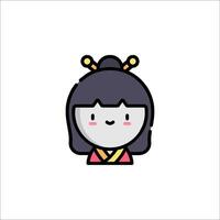 A cartoon character with a headband and a bow vector