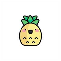 A cartoon pineapple with a smile on its face vector