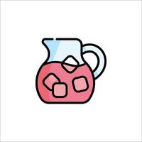 A pitcher of juice with cubes in it vector