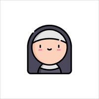 A nun icon with a smile vector