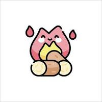 A cartoon character with a pile of potatoes vector