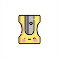A yellow pencil with a smiley face on it vector