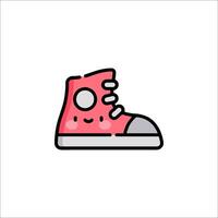 A cartoon shoe with a smiley face on it vector