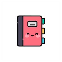 A cute pink notebook with a smiley face vector