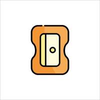 A square orange object with a yellow handle vector
