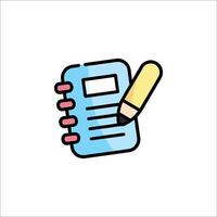 A notebook with a pencil and a pen icon vector