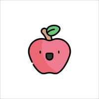 An apple with a smiley face on it vector