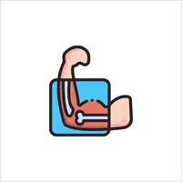 A man's arm is holding a bone in the shape of a bone vector