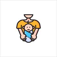 A man holding a baby in his arms vector