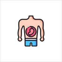 A man with a stomach and a heart vector