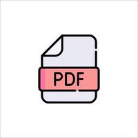 Pdf file icon with pink ribbon vector