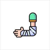 A hand with bandages and a bandage on it vector