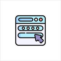 A web page with a mouse pointing at it vector