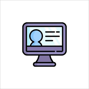 A computer monitor with a person on it vector
