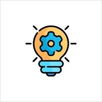 Light bulb with cogwheel icon vector