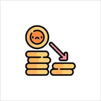 A stack of coins with an arrow pointing up vector
