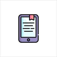 A tablet with a book icon on it vector
