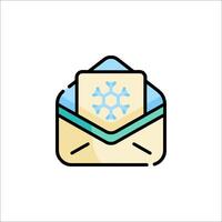 An email with a snowflake icon vector