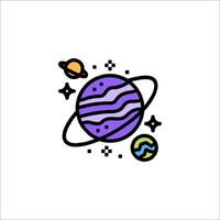 The planet and its planets are shown in this illustration vector