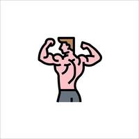 A man with a bodybuilding pose on a white background vector