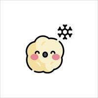 A cute little snowflake with a smile on its face vector