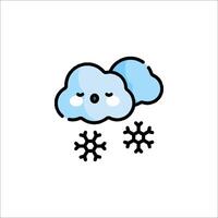 A cartoon cloud and snowflake icon vector