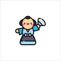 A cartoon character holding a microphone vector