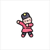 A cartoon character in a pink outfit vector