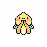 A cute yellow lemon with a heart on it vector