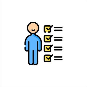 A man with a checklist icon on a white background vector