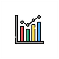 A graph bar chart icon on a white background vector