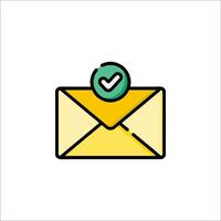 An envelope with a tick mark on it vector