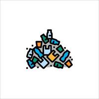A pile of garbage with various items inside vector
