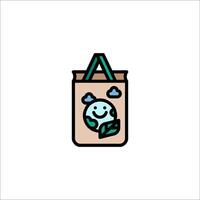 A bag with a smiley face inside it vector