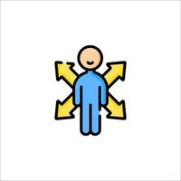 A man with arrows in front of him vector