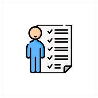 A man with a checklist icon on a white background vector