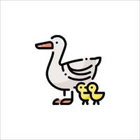 A duck and baby duck icon on a white background vector