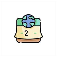 A calendar with a globe on it vector