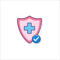 A pink shield with a cross on it vector