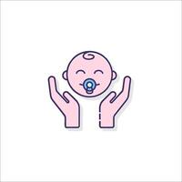 Baby with pacifier icon vector