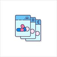 Pill bottle icon with pills and sun vector