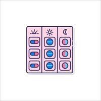 Pill box icon with pills and sun vector