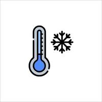 A thermometer and snowflake icon on a white background vector