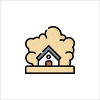 A house with a cloud on top of it vector