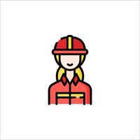 A woman in a hard hat icon vector