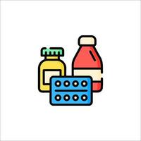 Medicine and pills icon on white background vector