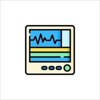 A monitor with an ecg line icon vector