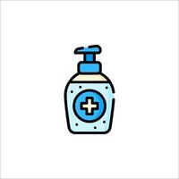 A bottle of hand sanitizer with a cross on it vector